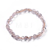 Natural Rutilated Quartz Bead Stretch Bracelets BJEW-K213-20-2