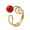 Natural Carnelian Cuff Open Rings RJEW-JR01071-01-3