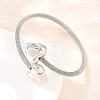 304 Stainless Steel Mesh Chain Bangles for Women BJEW-D460-05P-2