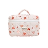 Heart Printed Cotton Cosmetic Zipper Tote Bags PW-WGB0E56-03-1