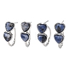 Valentine's Day Heart Natural & Synthetic Mixed Stone Stud Earrings EJEW-T053-01P-3