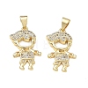 Brass Micro Pave Clear Cubic Zirconia Pendants CU-CBA9AFC-01G-11-1