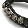 PU Imitation Leather Braided Cord Bracelets BJEW-G709-07B-AS-2