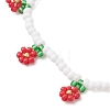 Floral Glass Seed Bead Charm Bracelets for Women BJEW-MZ00306-5