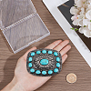 1Pc Rectangle Alloy & Synthetic Turquoise Buckles FIND-CL0002-38B-3
