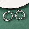 304 Stainless Steel Triple Twist Ring Stud Earrings EJEW-P324-08P-2