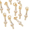 SHEGRACE Brass Micro Pave Cubic Zirconia Pendants XGRQ3D809-512G-1