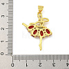 Rack Plating Brass Micro Pave Cubic Zirconia Pendants KK-G513-94G-01-3