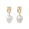 Nuggets Natural Baroque Pearl Keshi Pearl Dangle Stud Earrings EJEW-JE07001-3