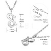 SHEGRACE Rhodium Plated 925 Sterling Silver Initial Pendant Necklaces JN898A-2