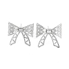 Hollow Bowknot Brass Stud Earrings EJEW-Q811-16P-1