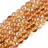 Electroplate Transparent Glass Beads Strands EGLA-Q132-4MM-A08-1
