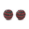 Stripe Pattern Polymer Clay Rhinestone Beads CLAY-NH0001-01-2