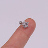 Brass Micro Pave Cubic Zirconia Stud Earring WG49FB9-06-1