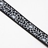 Halloween Ornaments Spider Web Pattern Printed Grosgrain Ribbons SRIB-L005-9mm-02-2