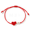 Brass & Resin Beads Braided Bead Bracelets BH1312-20-1