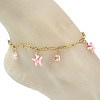 Dyed Synthetic Turquoise Beads Anklets For Women AJEW-AN00799-2