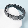 Oval Non-magnetic Synthetic Hematite Beads Stretch Bracelets for Unisex BJEW-Z149-05A-3