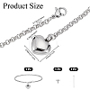 2Pcs Heart Non-Tarnish Stainless Steel Charm Bracelets BJEW-CN0001-23P-2