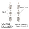 304 Stainless Steel Clover Tassel Stud Earrings RO2718-2-2