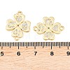 Saint Patrick's Day Brass Micro Pave Clear Cubic Zirconia Clover Pendants KK-C162-090G-3