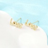 Brass Stud Earrings EJEW-P346-02A-G-1