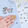 40Pcs 4 Colors 304 Stainless Steel Wrapped Dyed Natural Quartz Round Charms STAS-UN0063-75-4