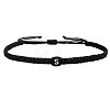Adjustable Handmade Woven Waxed Cord Braided Bracelets with Acrylic Letter Beads OI4298-19-1