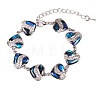 Heart Natural Abalone Shell/Paua Shell Link Bracelets for Women FS5984-14-1