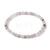 Natural Quartz Rondelle Beaded Stretch Bracelets BJEW-JB09980-03-1