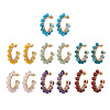 7Pairs 7 Styles Copper Wire Wrapped Gemstone Stud Earrings for Women EJEW-JE05842-1