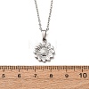 304 Stainless Steel Flower Pendant Cable Chain Necklaces for Men Women NJEW-K308-05E-P-5