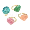 Brass Enamel Cuff Open Rings KK-CBA960E-18G-4
