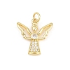 Brass Micro Pave Cubic Zirconia Pendants KK-F938-38G-03-1