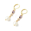 Brass Micro Pave Cubic Zirconia Leverback Earrings EJEW-JE07278-4