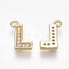 Brass Cubic Zirconia Charms KK-S348-330L-2