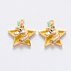 Brass Enamel Pendants KK-T049-024G-03-NF-1