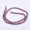 Faceted(32 Facets) Round Glass Beads Strands X-EGLA-J042-4mm-06-3