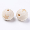 Unfinished Natural Wood European Beads WOOD-S057-004B-2