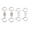 Anti-Tarnish  4Pcs 2 Style 925 Sterling Silver Spring Ring Clasps Sets STER-TA0001-05-1