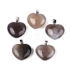 Natural Grey Agate Pendants G-N362-05P-03-1