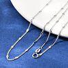 925 Sterling Silver Oval Twisted Chain Necklaces NJEW-H056-01C-P-3