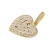 Brass Micro Pave Cubic Zirconia Pendants KK-P293-06G-2