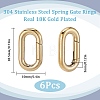 6Pcs Ion Plating(IP) 304 Stainless Steel Spring Gate Rings STAS-SC0008-34-2