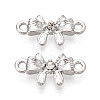 Alloy Crystal Rhinestone Bowknot Links Connector Charms PALLOY-T091-36P-1