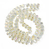 Electroplate Transparent Glass Beads Strands EGLA-N002-30-C10-3