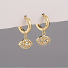 Brass Micro Pave Cubic Zirconia Dangle Leverback Earrings for Women NU0406-1-2