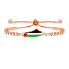 Palestine Map 304 Stainless Steel Enamel Pave Clear Cubic Zirconia Slider Bracelets for Women FS-WGEA228-04-1