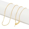 1mm Rack Plating Brass Box Chain Adjustable Slider Necklaces for Women Men X-MAK-L044-56G-2
