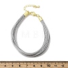Polyester Metallic Braided Multi-strand Cord Bracelet for Bracelet Making BJEW-H642-02G-08-5